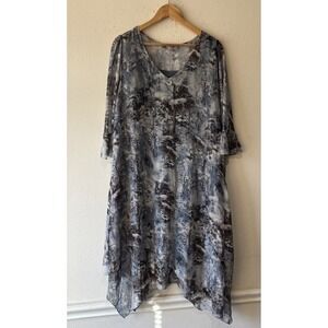 Pretty Angel Dress Women L Sheer Asymmetrical Boho Silk Eclectic Romantic Fairy